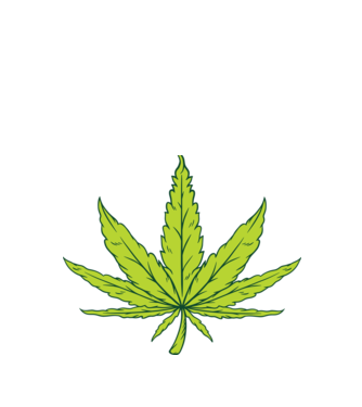 Frunză de marijuana model negru pe tricou