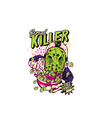 Cereal Killer model alb pe tricou