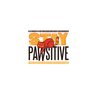 Stay Pawsitive model alb pe tricou
