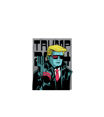 Trump Terminator 2024 model negru pe tricou