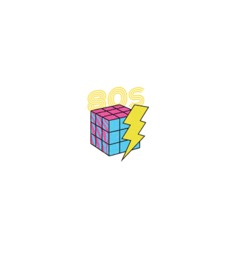 I love the 80s Cub Rubik model negru pe tricou