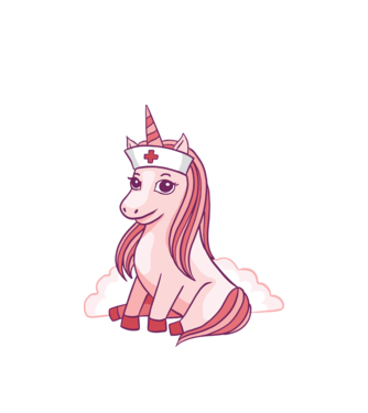 Îngrijitor unicorn model alb pe tricou