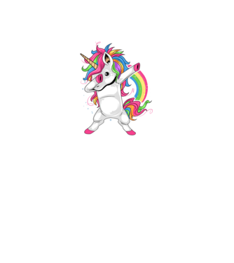 Unicorn Dab model roz neon pe tricou