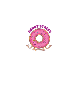 Donut Stress Gogoașă model alb pe tricou