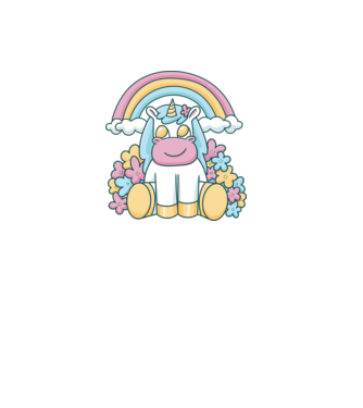 Unicorn drăguț model alb pe tricou