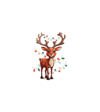 Festive Rudolph model alb pe tricou