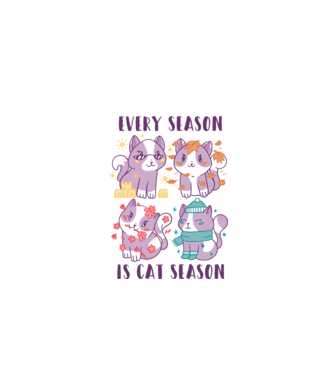 Every Season is Cat Season model alb pe tricou