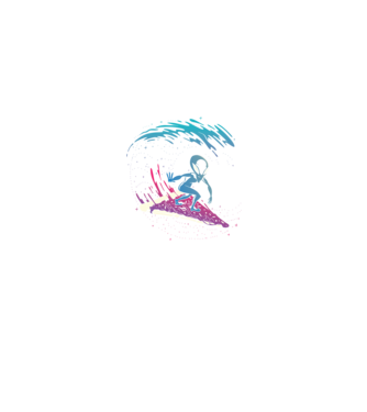 Alien Pizza Surf tricou amuzant model negru pe tricou