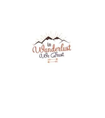 In Wanderlust we trust model alb pe tricou