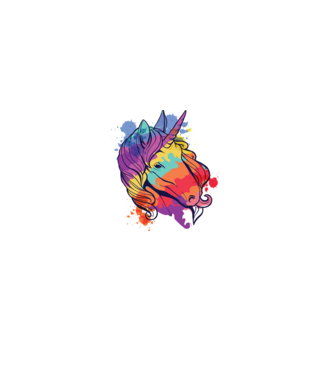 Curcubeu colorat Unicorn tricou model liliachiu pe tricou