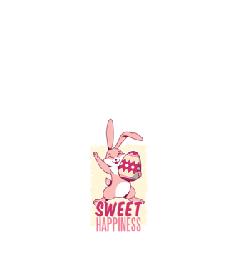 Sweet Happiness pentru Paște tricou cu iepuraș model albastru închis pe tricou