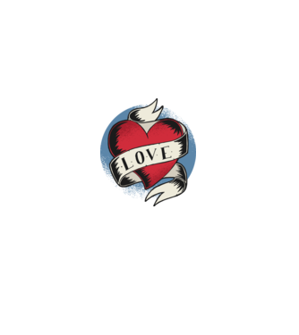 'Love Tatuaj pentru Valentine''s Day' model negru pe tricou