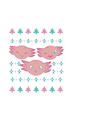 Pulover urât Axolotl model alb pe tricou