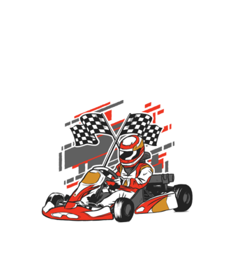 Gokart model negru pe tricou