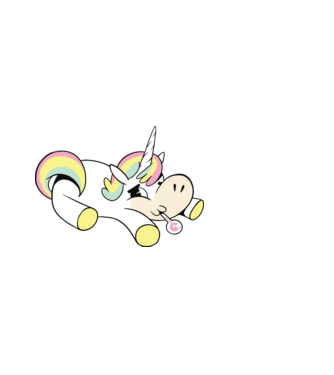 Unicorn bolnav model negru pe tricou