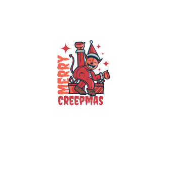 Merry Creepmas model alb pe tricou