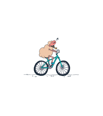 Miel cu bicicletă model alb pe tricou