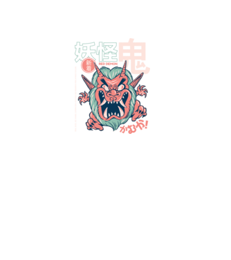 Oni Yokai Anime model negru pe tricou