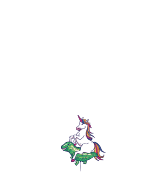 Balon cu Unicorn model alb pe tricou