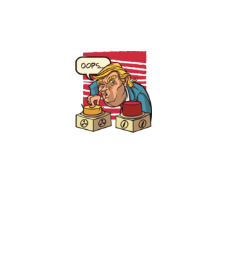 Trump Bombă nucleară model alb pe tricou