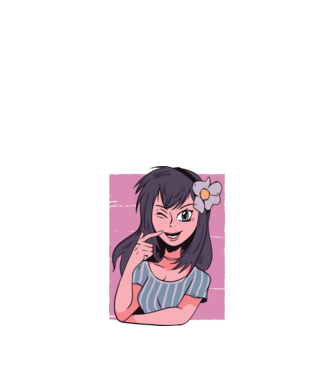 Fată Anime model albastru închis pe tricou