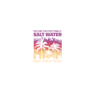 Retro Sunset - Apa sărată este leac pentru orice model negru pe tricou