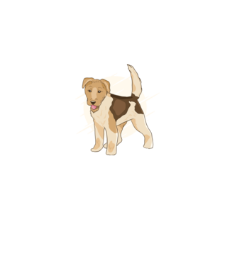 Fox Terrier model negru pe tricou