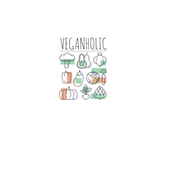 Veganholic model alb pe tricou