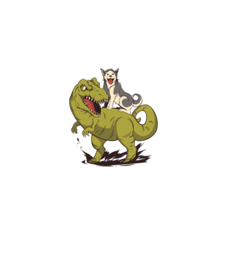 Dinozaur Husky model nisipiu pe tricou