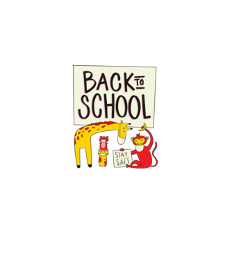 Back To School Animale model gri pe tricou