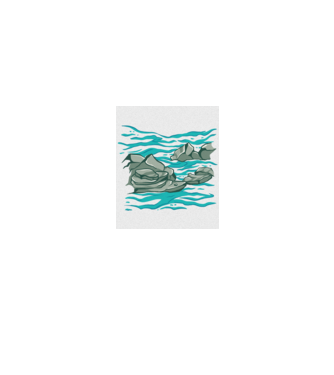 Oceanul cu Stânci model albastru regal pe tricou