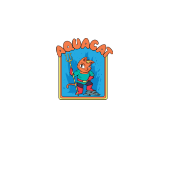 Aquacat model gri închis pe tricou