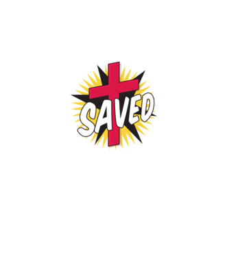 Saved Isus Cruce model alb pe tricou