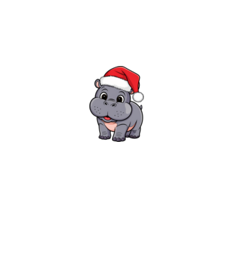 Crăciun Hippo model nisipiu pe tricou