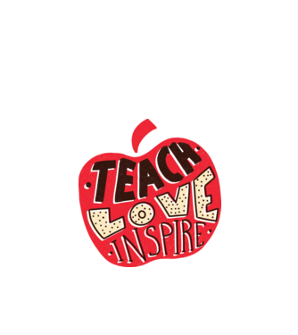 Teach Love Inspire pentru profesori model alb pe tricou