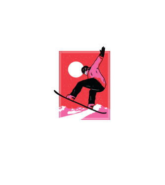 Snowboard poster model mov pe tricou
