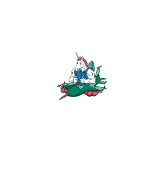 Unicorn Avion de vânătoare model gri pe tricou