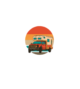 Campervan Retro model negru pe tricou