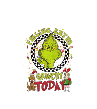 Feeling extra Grinchy today - Grinch model alb pe tricou
