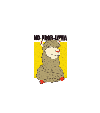 No Prob LLama - Lama model gri pe tricou