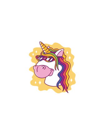Cap de unicorn model negru pe tricou