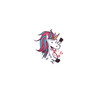 'Dragoste Unicorn pentru Valentine''s Day' model negru pe tricou