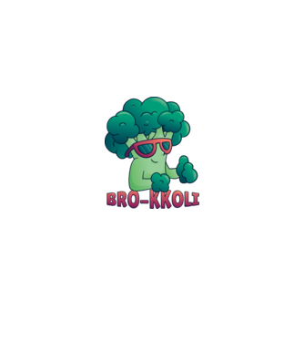 Broccoli model alb pe tricou