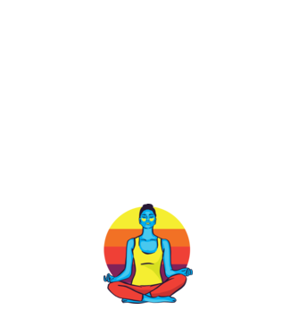 Yoga Meditație Retro model negru pe tricou