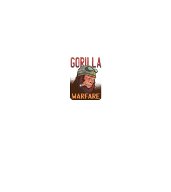 Gorilla Warfare model alb/roșu pe tricou