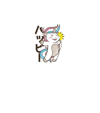 Kawaii unicorn model alb pe tricou