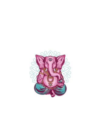 Elefant făcând meditație Dharma model negru pe tricou