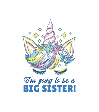 O să fiu un frate mai mare Unicorn model alb pe tricou