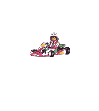 Pisică gokart model albastru jeanși pe tricou