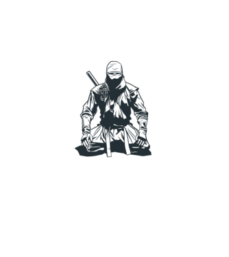 Ninja model albastru deschis pe tricou